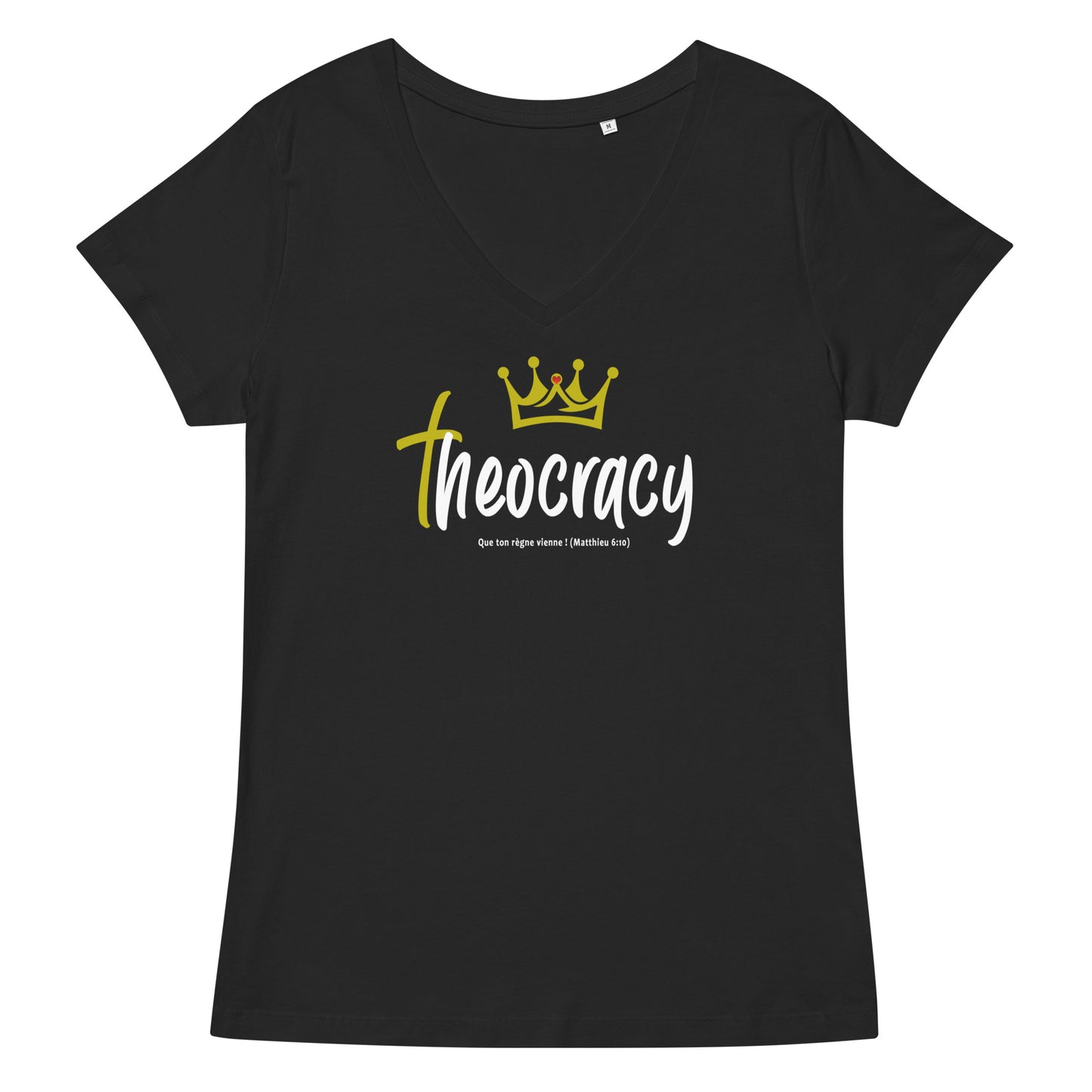 T-shirt coton bio col V ajusté femme THEOCRACY